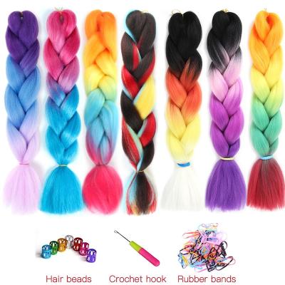 China High Quality With Factory Wholesale Price 24inch 48inch Xpression Synthetic Braiding Hair Jumbo Braids Pre Stretched Xpression Hair Braiding Expression for sale