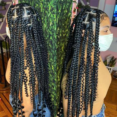 China Wholesale Silky Straight Wave Braided Wig For Women African Synthetic Braided Lace Front Wig Cornrow Hair Box Braided Wigs For Black Women for sale