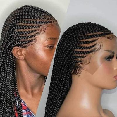 China Silky Straight Wave Synthetic Hair Wigs Box Braids Lace Front Wig Wig Long Dreadlock Twist Box Braided Lace Wigs For Black Women for sale