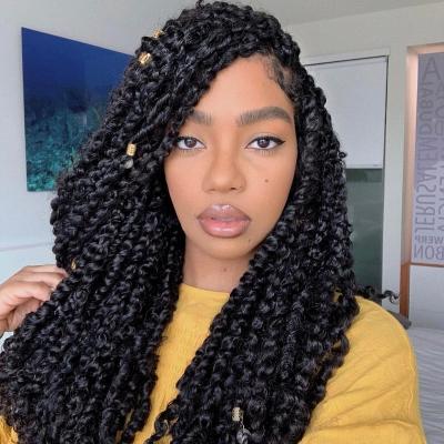 China High quality with factory wholesale price passion twist prelooped braiding hair,African fashion synthetic crochet braid hair,water wave passion twist hair for sale