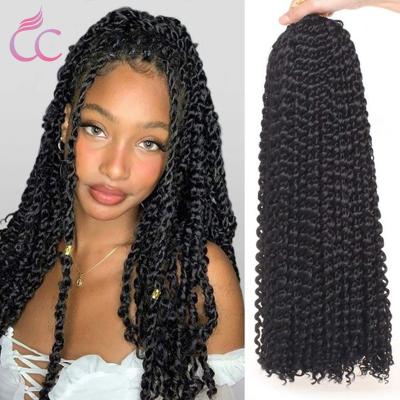 China High quality with factory wholesale price passion twist hair,22inch Synthetic Prelooped Crochet Braid Hair,African Curly Curly Passion Twist Hair for sale