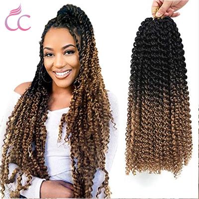 China High quality with factory wholesale price passion twist hair 18inch curly style crochet hair water wave synthetic braid for passion twist crochet hair extensions for sale