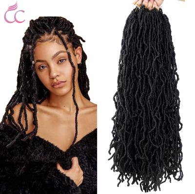 China High Quality With Factory Wholesale Price NU Locs Goddess Locs Crochet Hair 18 Inch Ombre Dreadlocks Crochet Braids Pre Looped Hair Extensions for sale