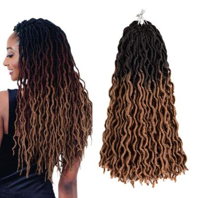 China High Quality With Factory Wholesale Price Gypsy Locs Crochet Hair Pre Looped Goddess Locs Crochet Braids Wavy Faux Locs Synthetic Braiding Hair Extension for sale