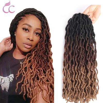 China High Quality With Factory Wholesale Price Wholesalers Crochet Wavy Braid Hair Extensions 24 Strands / Faux Synthetic Goddess 18Inch Bundle Gypsy Locs For Sale for sale