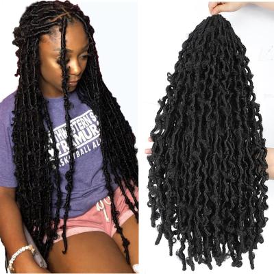 China High Quality With Factory Wholesale Price Butterfly Locs Crochet Hair Crochet Faux Locs Curly Crochet Hair Distressed Locs Pre Looped Hair for sale