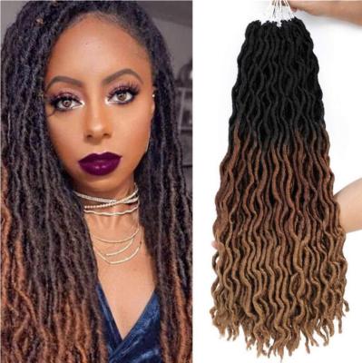 China High Quality With Factory Wholesale Price Wavy Gypsy Locs 18 Inch Synthetic Crochet Hair Goddess Faux Locs Hair Extensions Crochet Braid Hair for sale