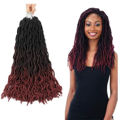 China High Quality With Factory Wholesale Price Ombre Faux Locs Crochet Hair Wavy 18 Inch Gypsy Locs Crochet Hair NU Faux Locs Crochet Braids For Crochet Hair for sale