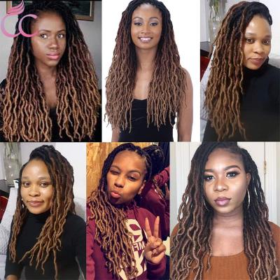 China High Quality With Factory Wholesale Price Bulk Faux Locs Crochet Ombre Curly Wavy Gypsy Locs Hair Crochet Braid Hair Extensions Synthetic Hair Goddess Locs for sale