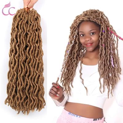 China High Quality With Factory Wholesale Price Wavy Faux Locs Crochet Hair Gypsy Synthetic Hair Locs Extensions Crochet Braiding Curly Synthetic Crochet Hair for sale