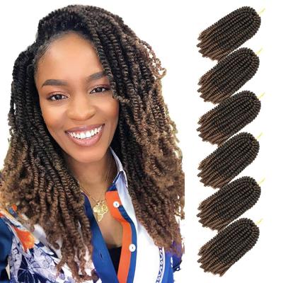 China High Quality With Factory Wholesale Price CC Hair 8 Inch Synthetic Ombre Curly Spring Twist Hair Extensions Nubian Twist Crochet Hair Braid for sale