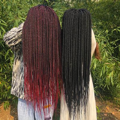 China High Quality With Factory Price Wholesale Best Quality Lace Closure Braided Wig,Handmade African Micro Box Braided Wigs,Synthetic Cornrow Wigs With Baby Hair for sale