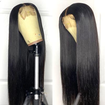 China Super Thin Silky Straight Wave 13X4 Lace Front 30 Inch Human Hair Straight Wigs 13X4 Pre Pluck Virgin Cuticle Aligned Lace Frontal Wig Hd for sale