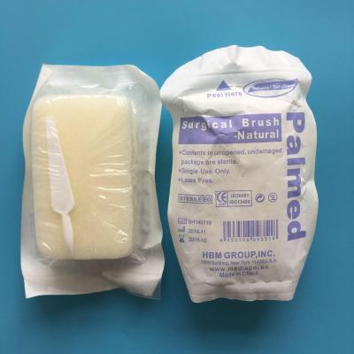 China Hand surgery hand brush with chlorhexidine gluconate or povidine-iodine, or dry cleaning scrub brush with mail, paper-plastic package for sale