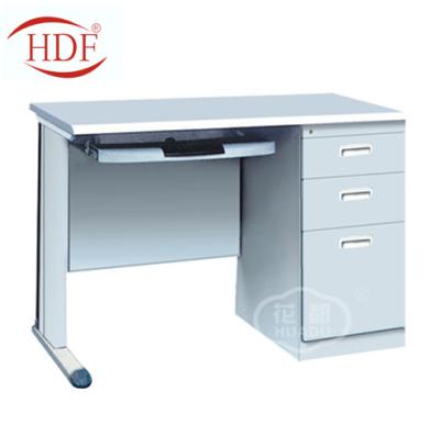 China Luoyang Huadu Luoyang Amenities Office Furniture MDF Communal Cover Computer Desk Steel Table Design Modern Desk With Drawer Cabinet for sale