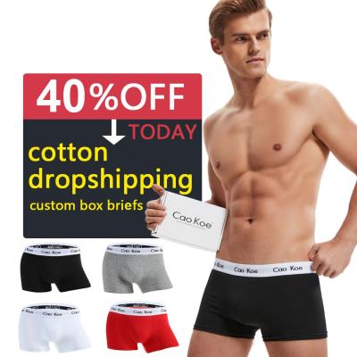 China Antibacterial drop shipping 95% cotton and 5% Spandex cotton European organic men's pure spandex underwear&handsome underwear for sale