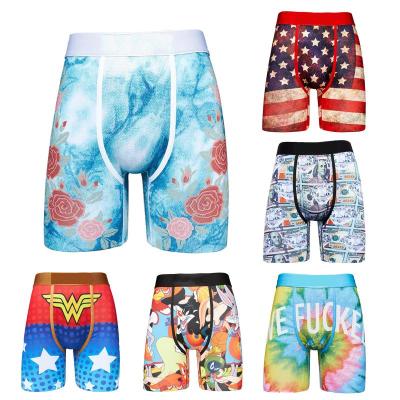 China Antibacterial American popular camouflage printed quick-dry sweat sporty running wicking men's underwear boxer briefs for sale