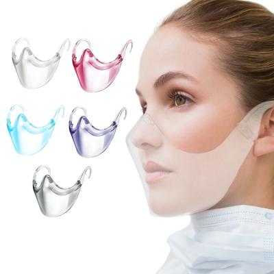 China Custom transparent color fashionable plastic face mask adult and kids face mask shield transparent protect visible lip for sale