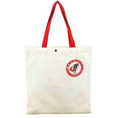 China Eco - Friendly Canvas Fabric For Bag Making Custom Shoulder Canvas Tote Bag With Pocket And Zipper for sale