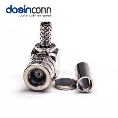 China RF Male Right Angle Connector SMB RG316 Nickel Plated for sale