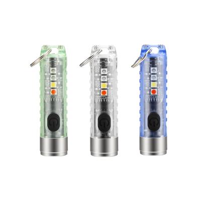 China USB Rechargeable Multi-Function Head Chain Flashlight EDC Flashlight Mini LED Stainless steel+PC Flashlights for sale