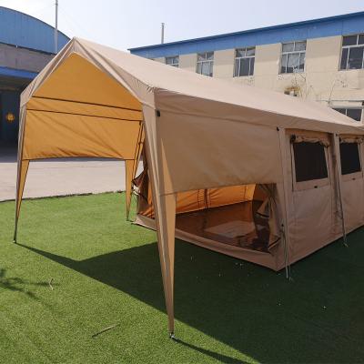 China Waterpoof cotton hotel tent outdoor portable waterproof 3000mm quick open tent family canvas tent command post tent for sale