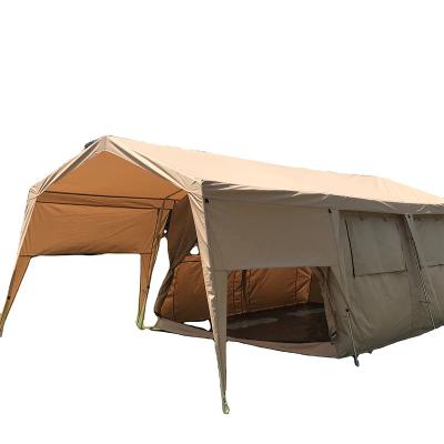 China Waterpoof Waterproof Outdoor Cotton Canvas Glamping Tents Family Camping Hotel Tent for sale