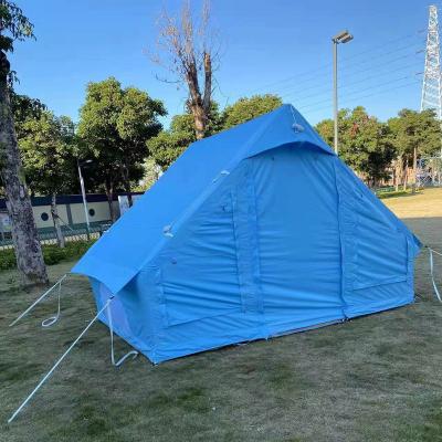 China Outdoor 3-4 Person Cotton Canvas Air-Pole Tent Inflatable Canvas Glamping Upright Tying Type for sale