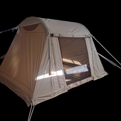 China Straight Bracing Type Outdoor Camping Inflatable Family Cotton Canvas Air Pole Spring Tent Waterproof for sale