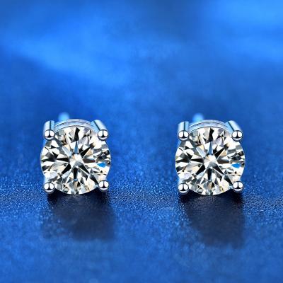 China 925 Sterling Silver Moissanite Stud Earrings Circle Design Simple Exquisite Romantic Fast Shipping Women Earrings for sale