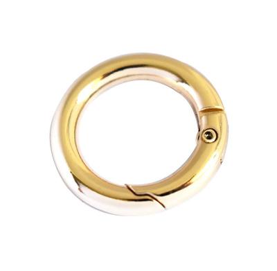 China Quick Connect Fashion Alloy Bag Accessories Round Small Clamp Clasp Customize Spring O-ring for sale