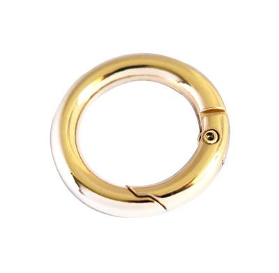 China Quick Connect Fashion 20 Mm Alloy Bag Accessories Clamp Clasp To Customize Spring O Ring Metal Round O Ring for sale