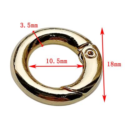 China Quick Connect Fashion 18 Mm Alloy Bag Accessories Round Small Clamp Clasp Customize Spring O Ring for sale