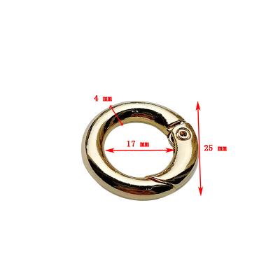 China Quick Connect Fashion 25 Mm Alloy Bag Accessories Clamp Clasp To Customize Spring O Ring Metal Round O Ring for sale