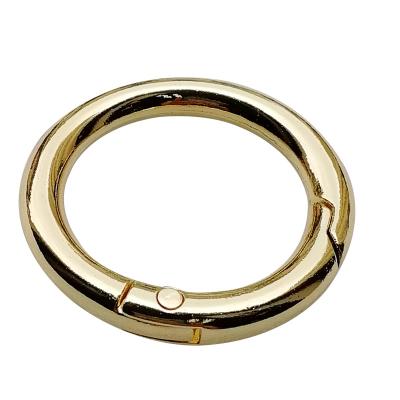 China Quick Connect Fashion Of 34 Mm Alloy O Ring Bag Accessories Spring O Rings Alloy Trigger Round Snap Buckle for sale