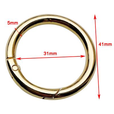 China Quick Connect Fashion 41 mm Flat Round Metal Spring O Ring Bag Accessories Round Customize for sale