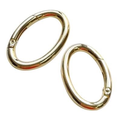 China Quick Connect Fashion Spring Oval Rings 41 x 28 mm Metal Round Spring Ring Gate Oval Push Snap Hook O Ring for sale