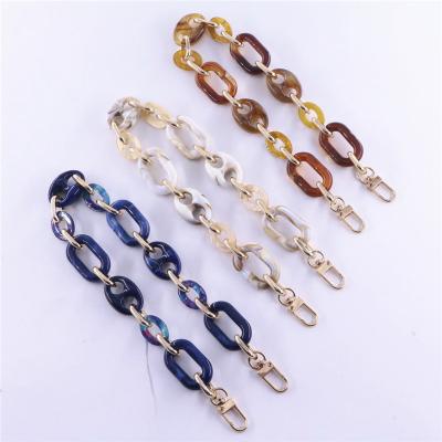 China Eco-friendly Resin Chain With Metal Spring Ring Handbag Purse Straps Underarm Shoulder Resin Strap Chain Chain for sale