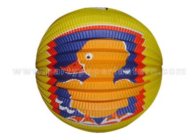 China Animal Printed Accordion Paper Lantern Round for sale