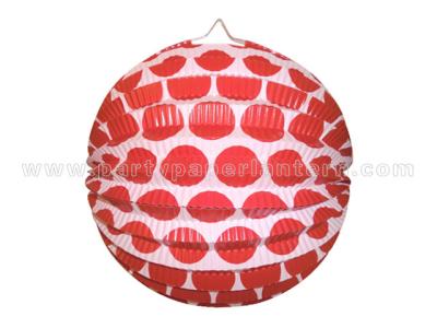 China Dots Printing Colourful Circle Paper Lantern Decorations 10 Inch 18 Inch 20 Inch for sale