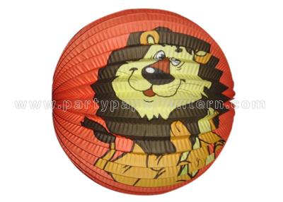 China Cartoon Animal Pattern Design Accordion Paper Lantern Round for sale