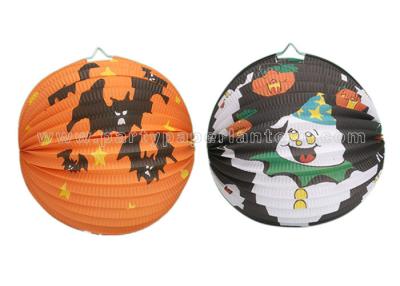 China Halloween Design Accordion Paper Lanterns / Outdoor Hanging Paper Lanterns for sale