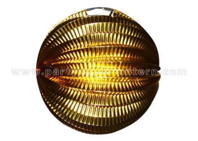 China Goldfoil Paper Luxury Accordion Paper Lanterns Round Shape For Party Decoration for sale