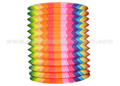 China Striated Design Hanging Paper Candle Lanterns , Unique Cylindrical Paper Lanterns for sale