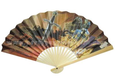 China Unique Design Printed Bamboo Paper Fans For Promotion , Gifts , Souvenir Artistical for sale