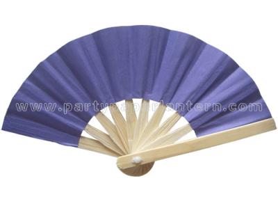 China Purple Color Bamboo Paper Fans , Personalized Paper Hand Fans Handmade for sale