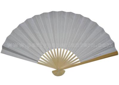 China White Paper Hand Fans  / Bamboo Fans Wedding Favors WITH Rice Paper for sale