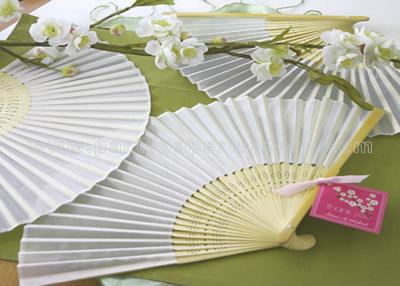 China Solid Color Printed Bamboo Fabric Hand  Fan For Promotion , Gifts With Variety Colors for sale