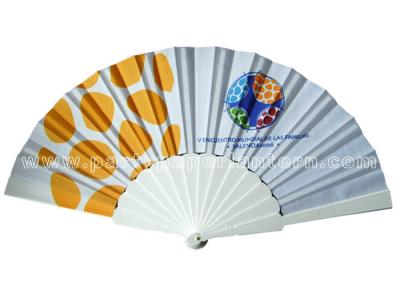 China Popular Style Printed Fabric Hand Held Fan For Souvenir , Foldable Hand Fan for sale