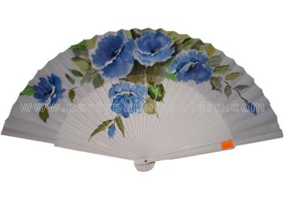 China Hand-drawn Patterns Wooden Hand Fan For Promotion, Gift, Souvenirs Aesthetical for sale